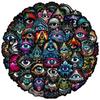 50PCS Terror Eyeball Cool Cartoon Graffiti Stickers DIY Phone Guitar Laptop Notebook Suitcase Cup Waterproof Sticker Kids Toy