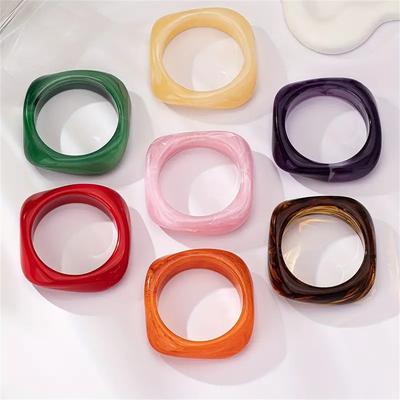 Colorful Square Fun Texture Irregular Acrylic Gentle Bracelet Exquisite Exaggerated Personality Versatile Style Mass Jewelry
