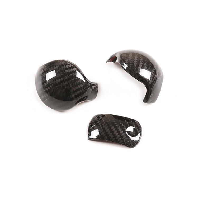 For Ford Mustang 2015 to 2020 Real Dry Carbon Fiber Car Gear Shift Knob Head Trim Cover Car Interior Protective Accessories