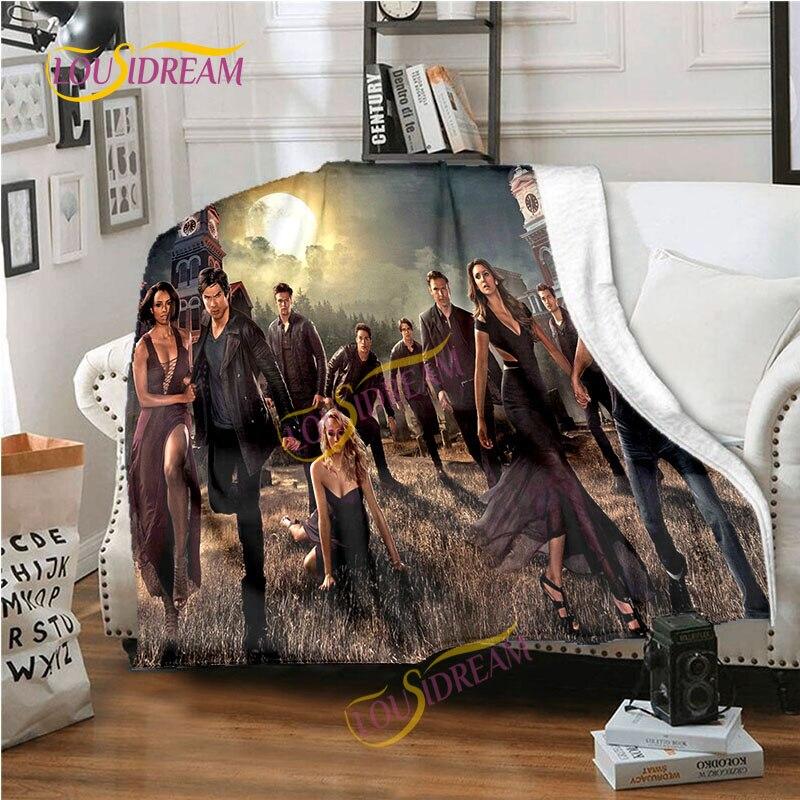 The Vampire Diaries-Decke, 3D-Druck, Flanelldecke, Bürodecke für Mittagspause, Sofabettdecke, Steppdecke, Picknickdecke