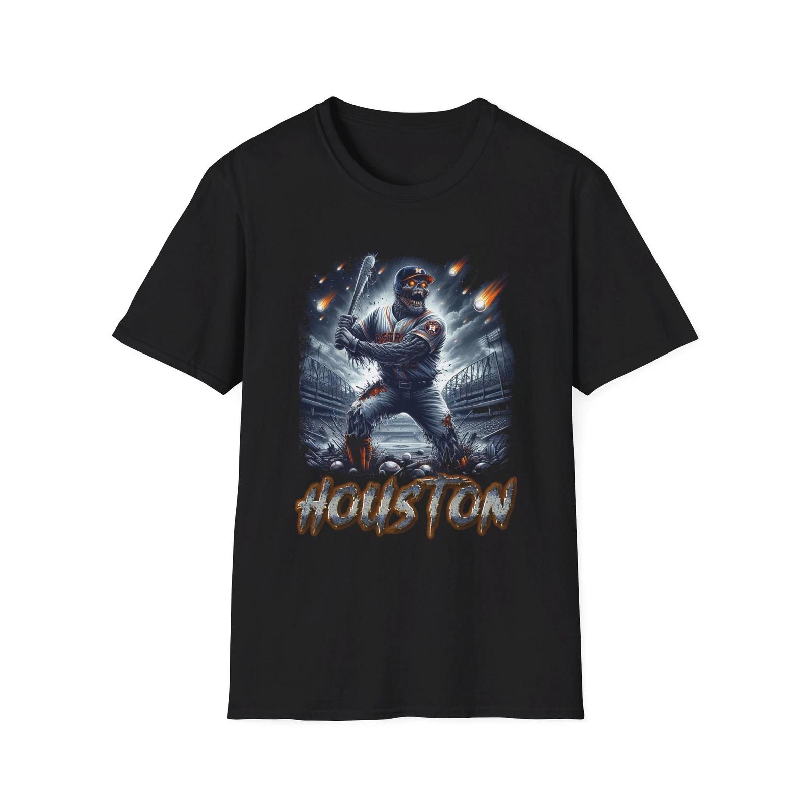 Houston Astros Horror Mashup T-Shirt - Spooky Space City Fan Apparel XXXL