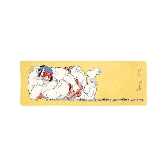 Hitoshi Yamamoto Shoten (Official) Double Gauze Tenugui - Ukiyoe Tenugui Asahina Kojinshima Yu (Kuniyoshi) Purely Made in Japan