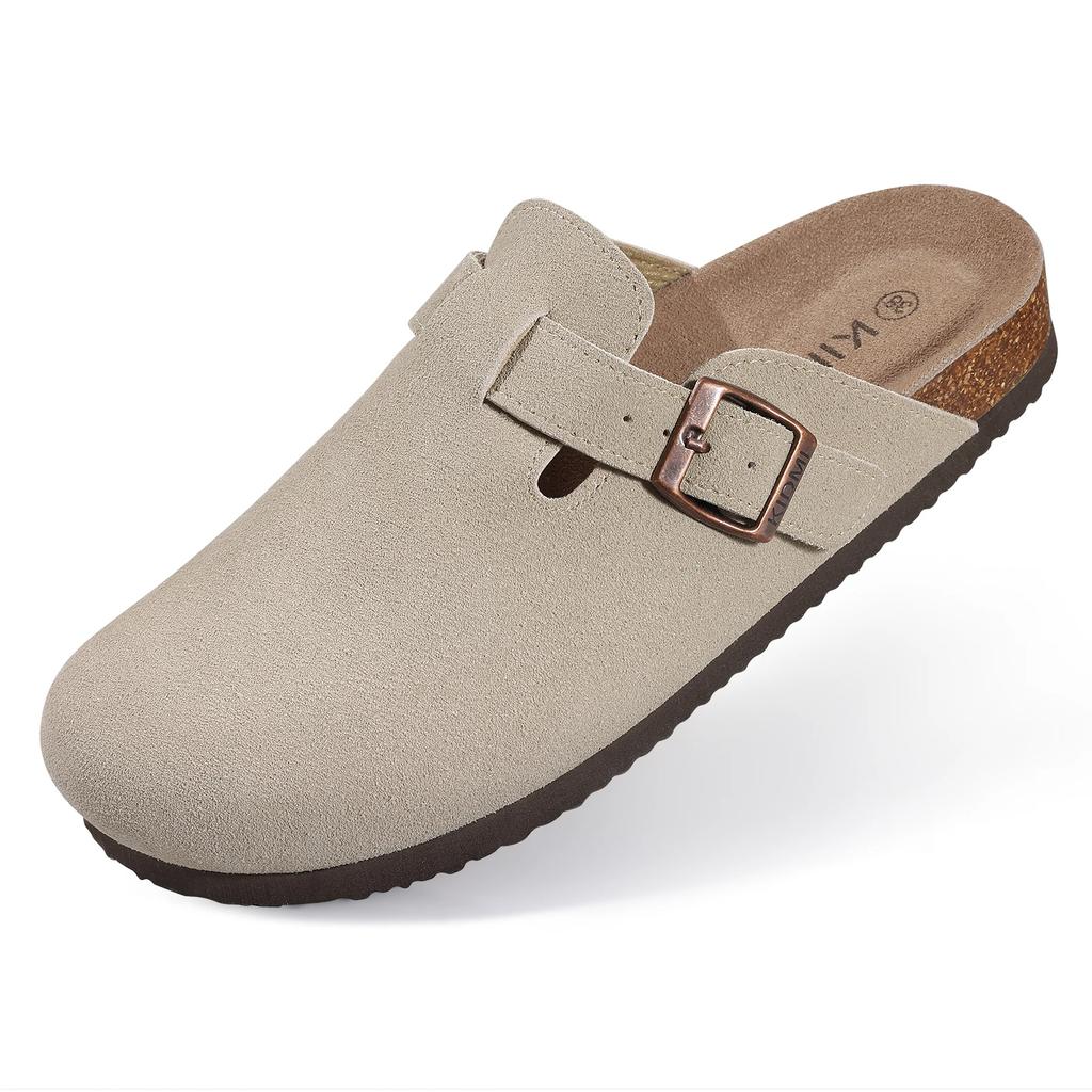 Fashion Crestar Women Suede Clogs Slippers Soft Insole Sandals With Arch Support Shoes Outdoor Beach Suede Clogs Slippers Slides For Men