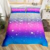 Homewish Glitter Sequin Print Duvet Cover Set For FemaleCartoon Dreamy Stars Print Bedding SetModern Fashion Bed Set