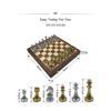 Metal Glossy Golden And Silver Chess Pieces Solid Wooden Folding Chess Board High Grade Professional Chess Games Set Gift