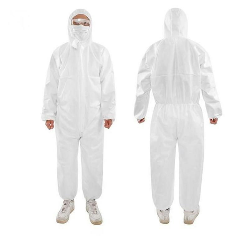 Nonwoven Protective Suit With Blue Tape And Zipper Closure For Dust Spray Painting And Farming Tasks