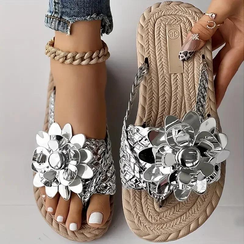 Women Slippers Summer Flower Trend Fashion Casual Sandals Flats Outdoor Beach Slippers Slides Women
