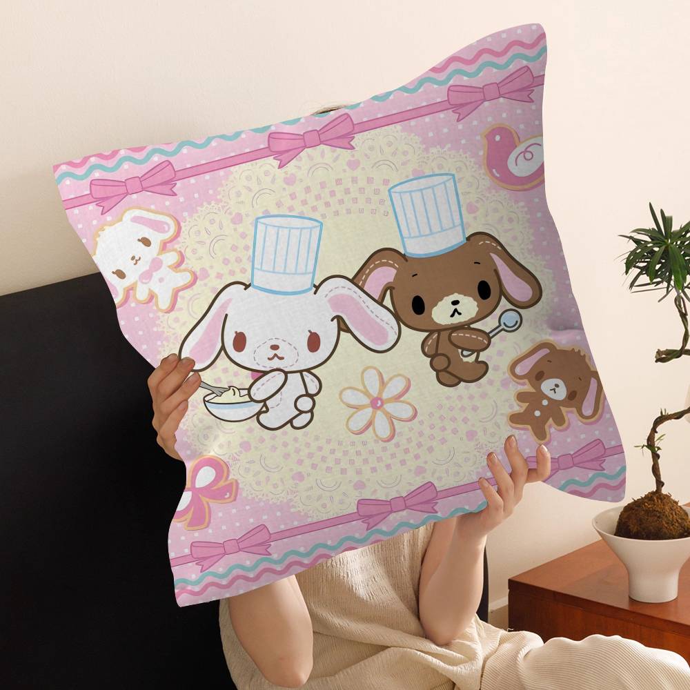 Cartoon Cute S-Sugarbunnies Cushion Cover Car Throw Pillow Case For Sofa Car Christmas Gift 40x40cm 45x45cm