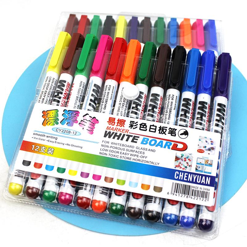 12color/set Erasable Magnetic Whiteboard Marker Pen Blackboard Marker Chalk Glass Ceramics Offoce School Art Stationery CW-153
