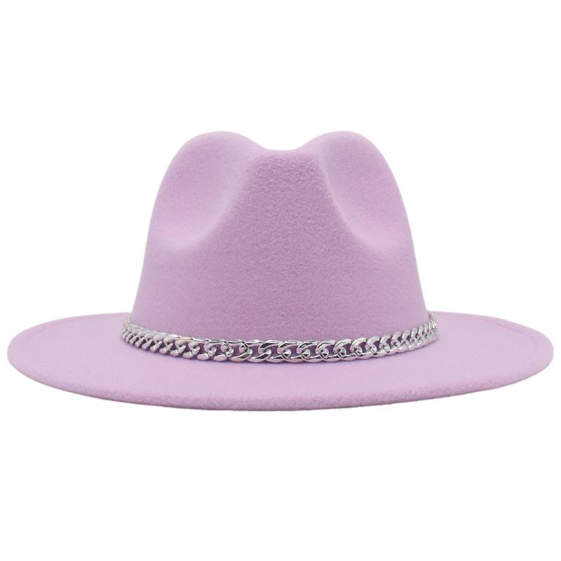 Chain Men'S And Women'S Multi-Colored Stage Hat Woolen Felt Hat Jazz Top Hat Hat