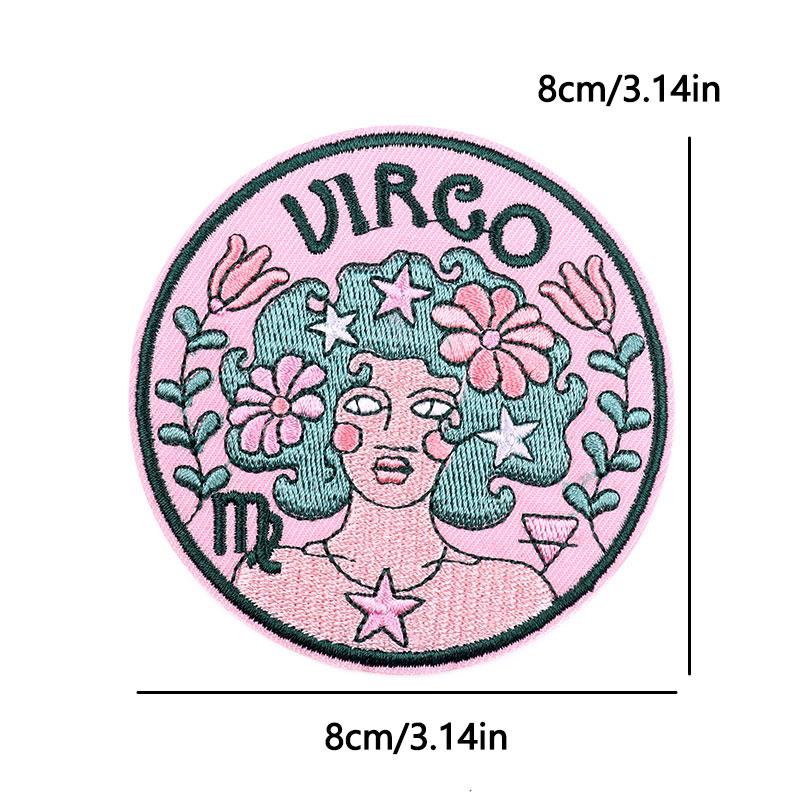 12 Zodiac Signs Embroidery Patch Iron On Patches Complete Set Horoscope Constellation Design for Jacket Backpack Daily Decor