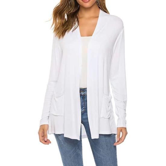 Women Coat Thin Soft Breathable Slim Fit Solid Color Friendly to Skin
