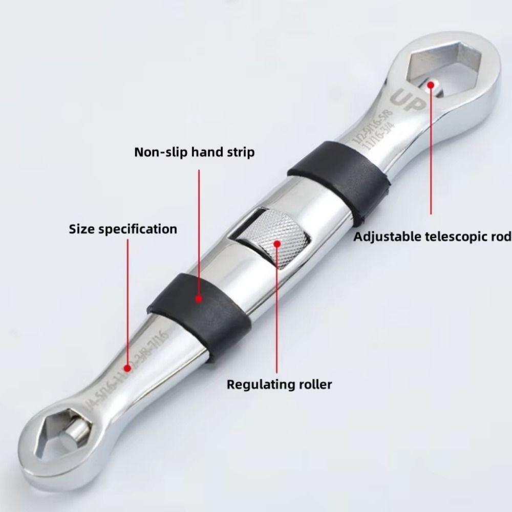 CR-V Key Adjustable Spanner 7-19mm Flexible Hand Tool Rust-proof Universal Wrench Multitools