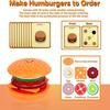 Fascinating Wooden Burger Toy - Play Set with Order Card Sorting Game, Suitable for Children Over 3 Years Old, As Halloween, Christmas Gifts