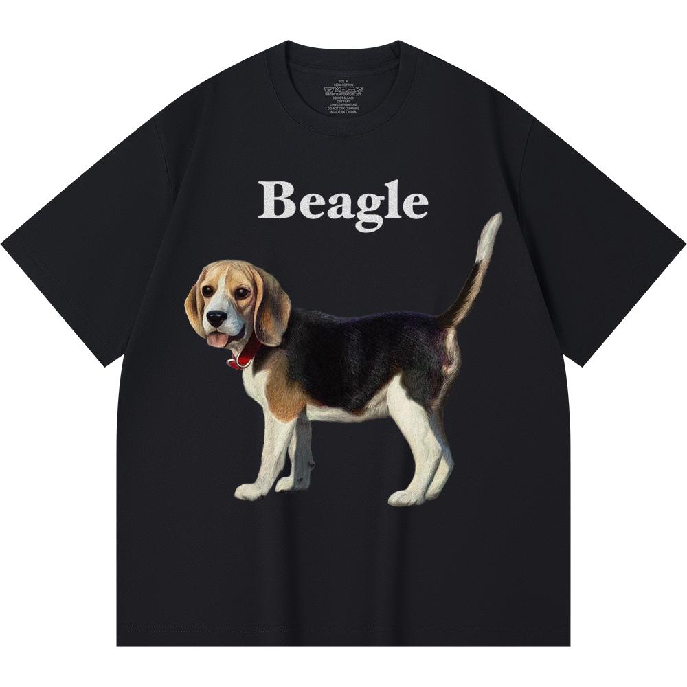 Tricou 230GSM 100% Bumbac cu Imprimeu Beagle Tricouri Amuzante Stil Harajuku Bumbac Pieptănat