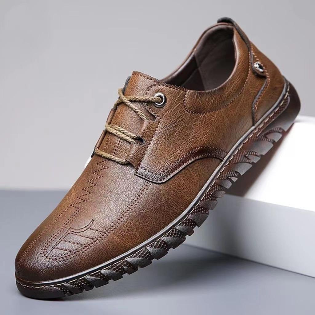 Leather Shoes Spring and Autumn New One-pedal Driving Walking Casual Shoes Soft Surface Soft Sole Daily Wear Business Men's Shoes