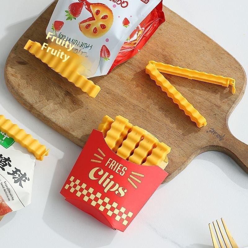 French Fry Style Sealing Clip 12 Magnetic Absorption Box Set Snack Bag Sealing Clip Food Seasoning Sealing Clip