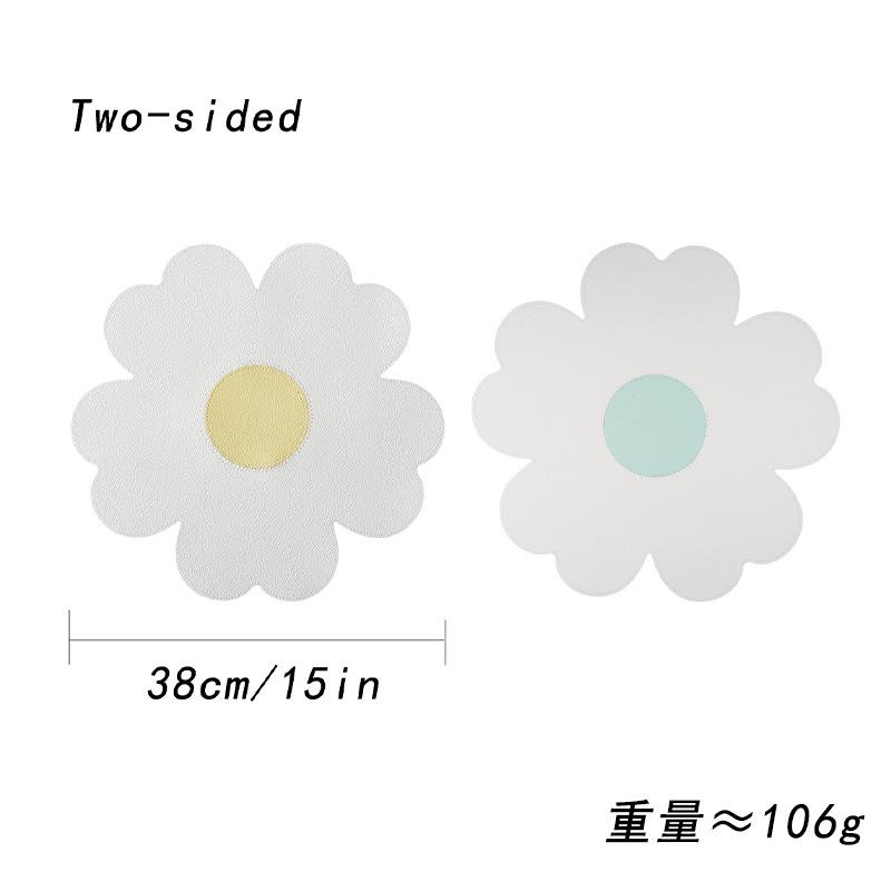ins spring and summer explosion flower leather placemat thermal insulation waterproof oil-proof thermal insulation mat dining table mat petal coaster