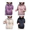 Women's Puffer Jacket Lightweight Zip Up Long Sleeve Hooded Jacket Patchwork Quilted Down Coat Winter Warm Outerwear