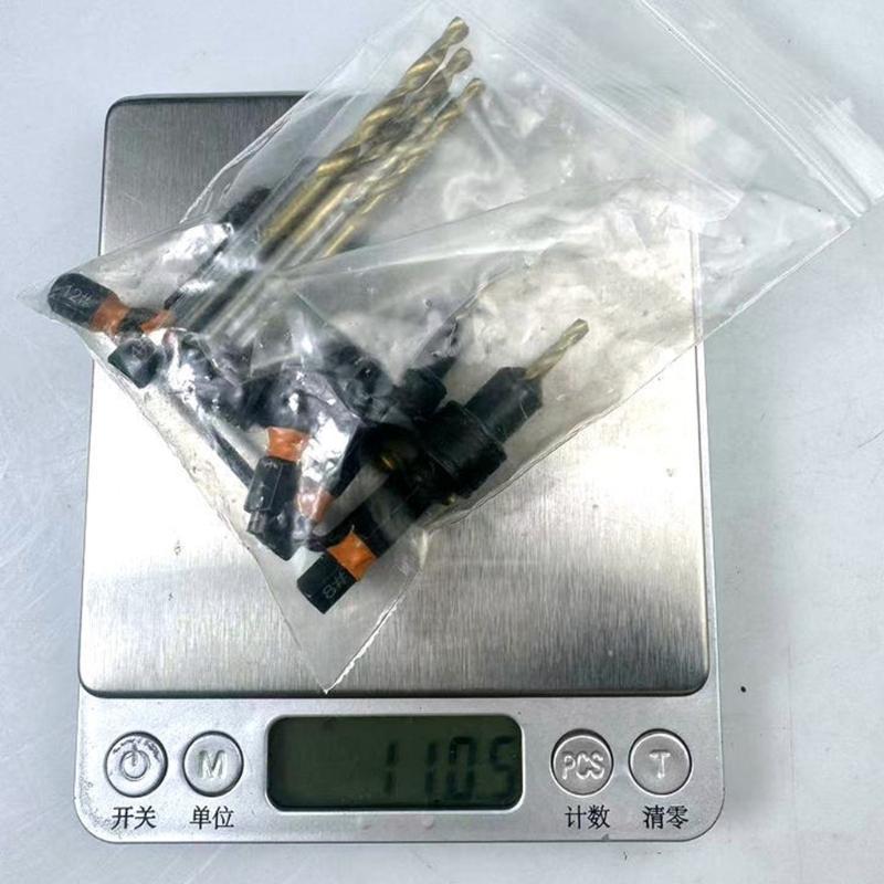 11Pieces Metal Coated Countersink Drill Bit Featuring 1/4Inch Hex Shank Adjustable Depth for Woodworking