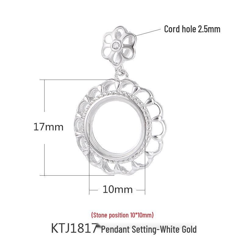 

Sterling Silver S925 Pendant with Amber & Hetian Jade Inlay 925 Silver