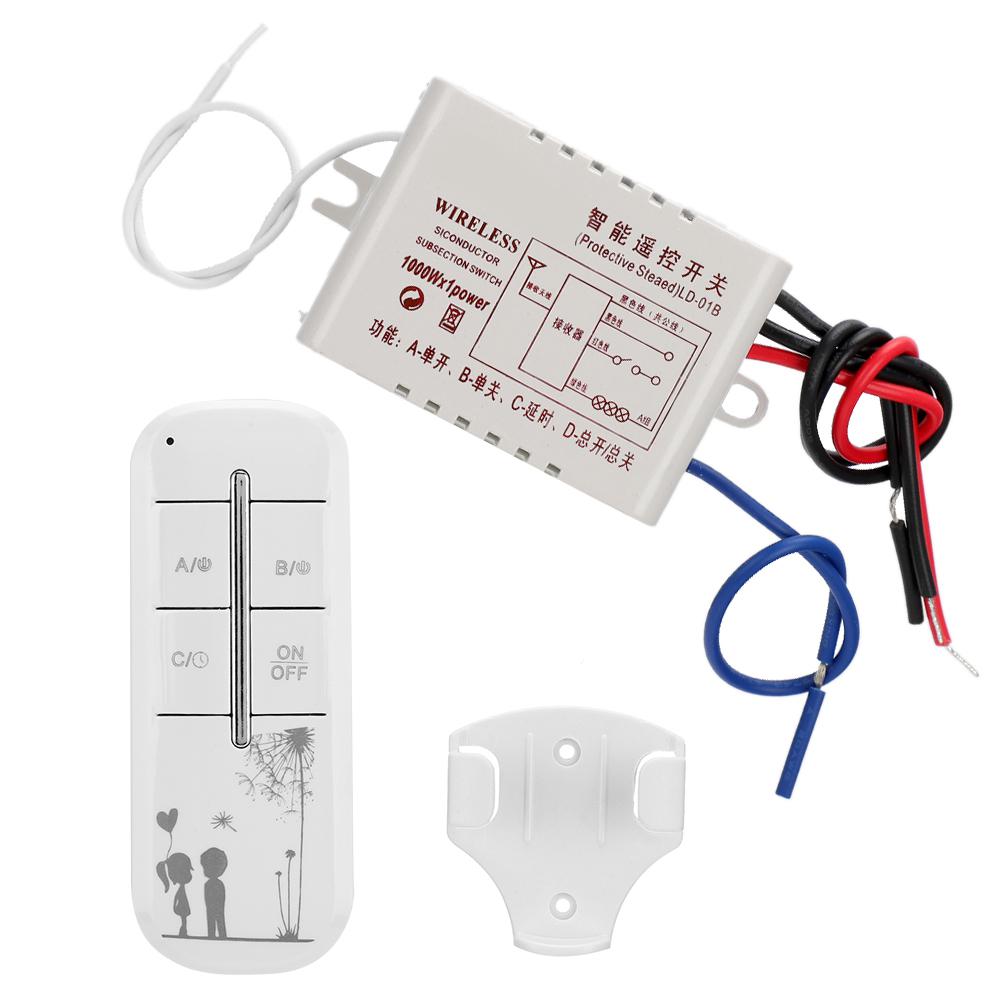 220V 1 CH Lamp Wireless Wall Remote Smart Switch Receiver Remote Control Transmitter