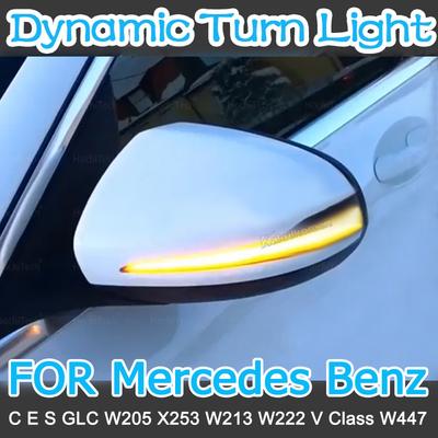 New 2X Dynamic Blinker For Mercedes Benz C E S GLC W205 X253 W213 W222 V Class W447 LED Turn Signal Light Side Mirror Indicator