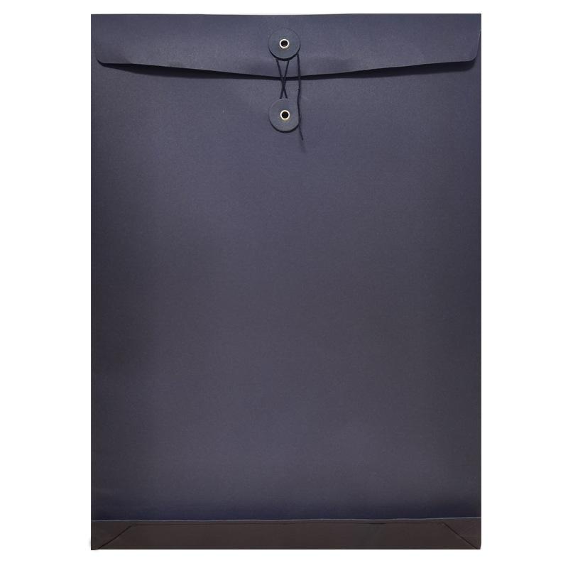 A3 Black Card Kraft Paper File Bag with String Tie for Archival Storage