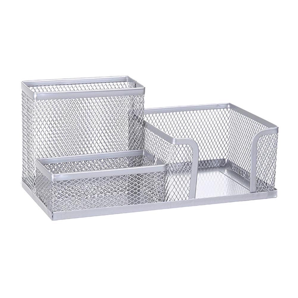 Pen Holder With Three Compartments Iron Art Pen Holder Desktop Storage Pen Box Four Compartments Storage Box