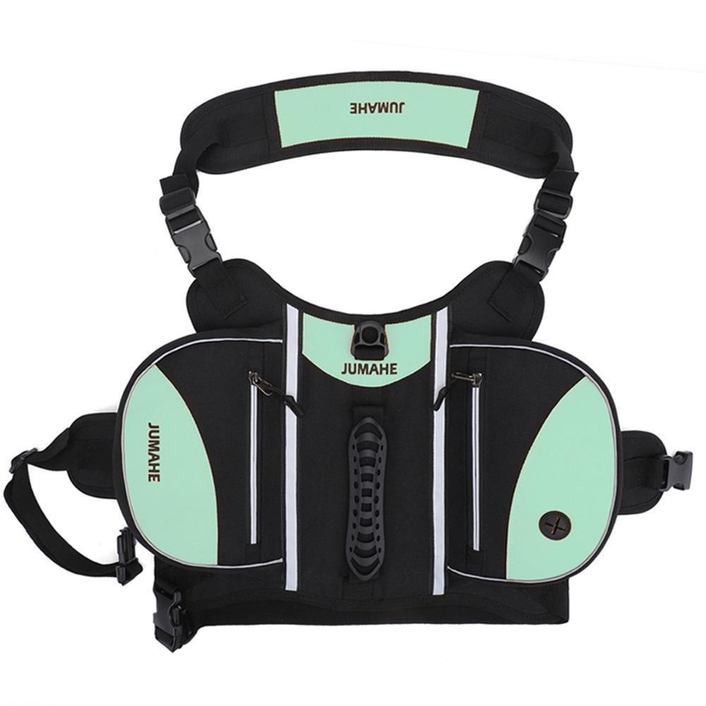 Reflective Pet Backpack Harness Outdoor Walk Travel Camping Dog Harness Chest Strap Self Backpack Puppy Vest Saddle Bag зелёный