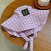 Sun Protection Drawstring Sun Hat Lace Up Plaid Hiking Cap Fashion Hiking Fisherman Hat  Camping