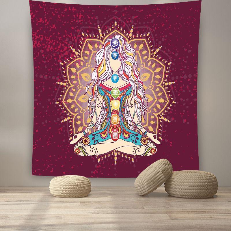 Tapestry Bohemian Style Yoga in Ethnic Style 75x100 чёрный