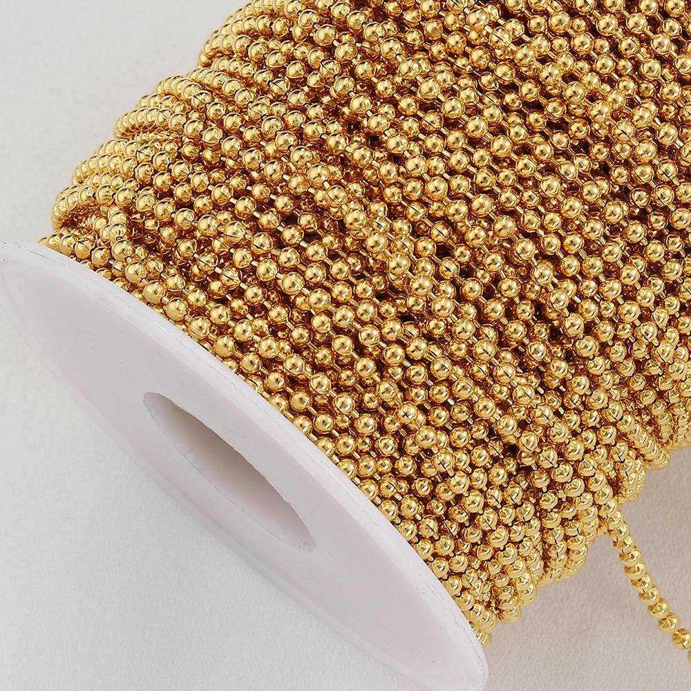 5 Meter 2 Meter Edelstahl Kugelkette Perlenketten für Armband Halskette DIY Schmuckherstellung Zubehör Großhandel