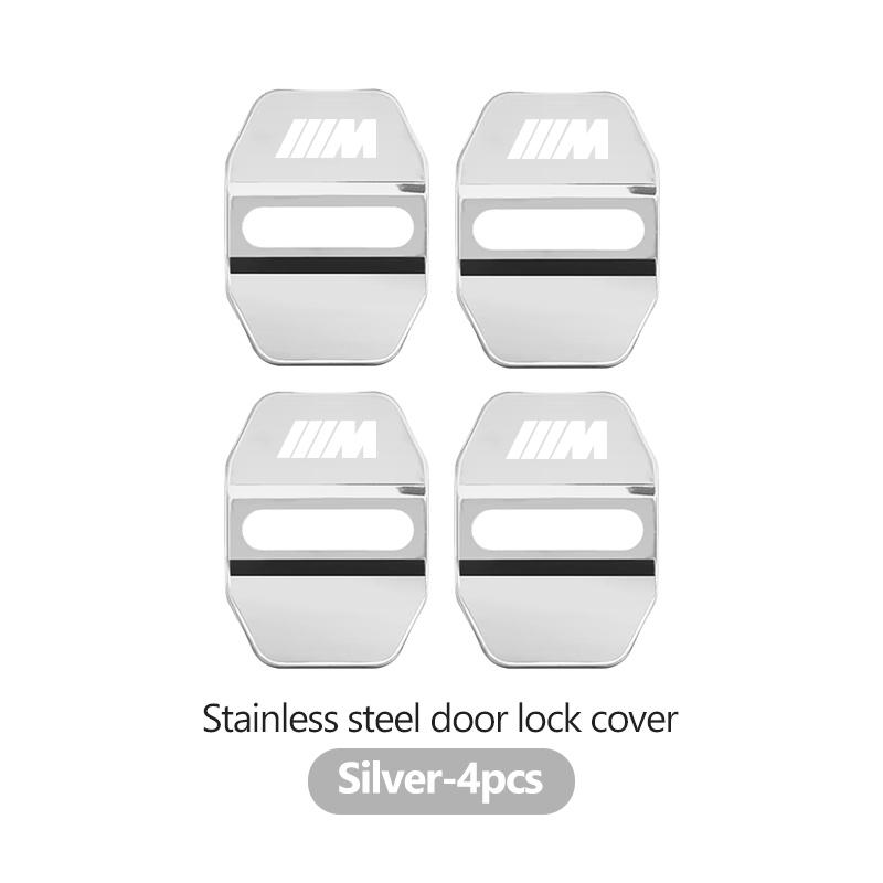 4pcs Car Car Door Lock Cover Stainless Steel Protection Case For BMW M 1 3 4 5 6 7 Series X1 X3 X4 X5 G20 G38 F48 E36 E39