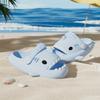ZXCDINO Suitable for Boys and Girls Adorable EVA Shark Design Clogs, Breathable Lightweight Non Slip Soft Sole Slippers, Kids Footwear