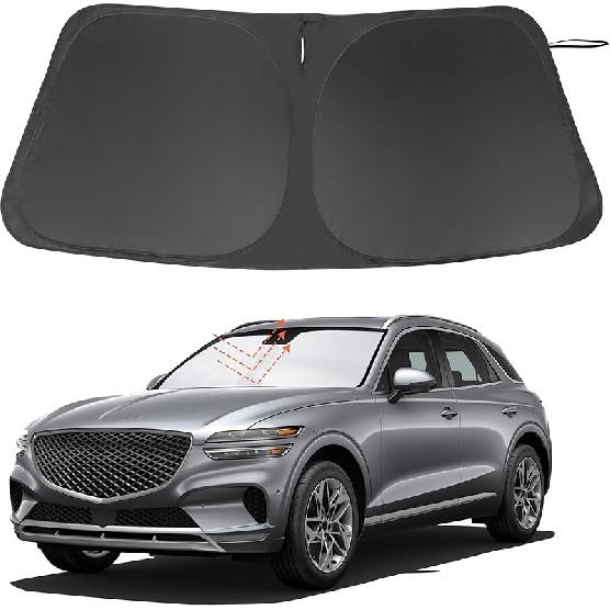 TINGLU Sun Shade For Tesla Model X Tesla X 2016-2024 2025 Accessories Windshield Sun Shade Window Shade UV Rays Protection Sun Visor Cover With