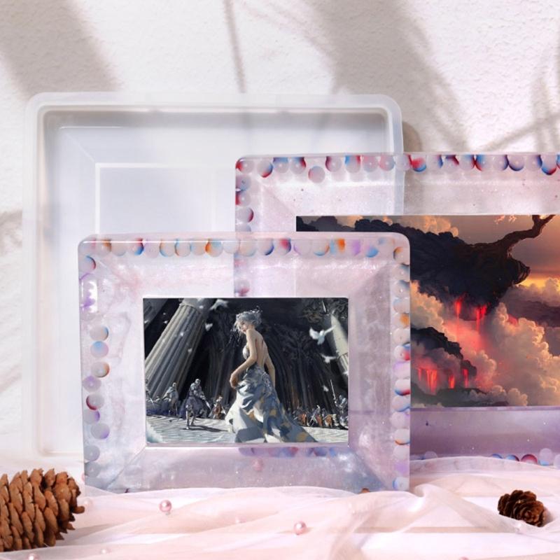 Photo Frame Resin Mold Picture Frame Silicone Mold Square Epoxy Casting Mold for DIY Home Table Decor Handicrafts Making