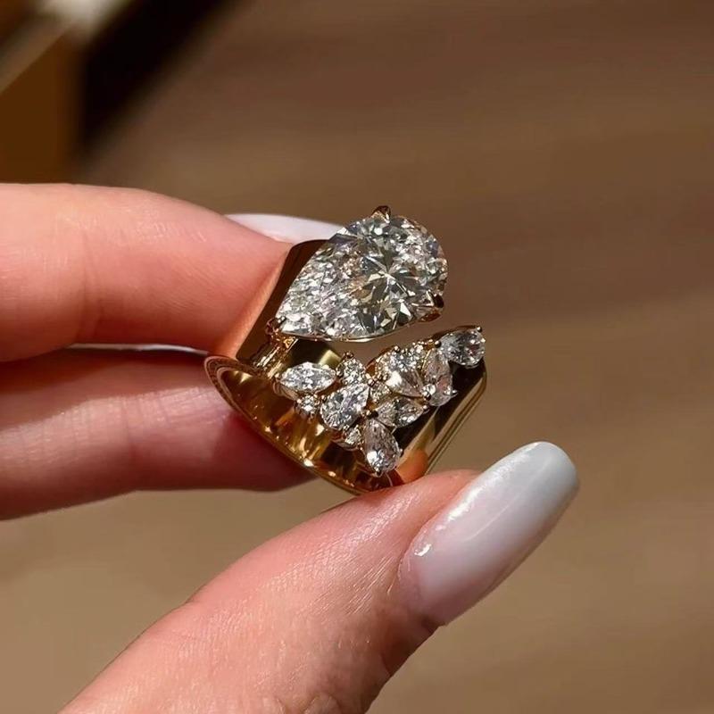 Meier Best selling old money double-ended sparkling diamond open ring women s classy sparkling ring size adjustable