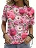 Fashion Women's O-Neck T-Shirt Floral Pattern Trendy Tops 3D Printed Short Sleeves Tees Oversize Casual Summer Women's Clothing