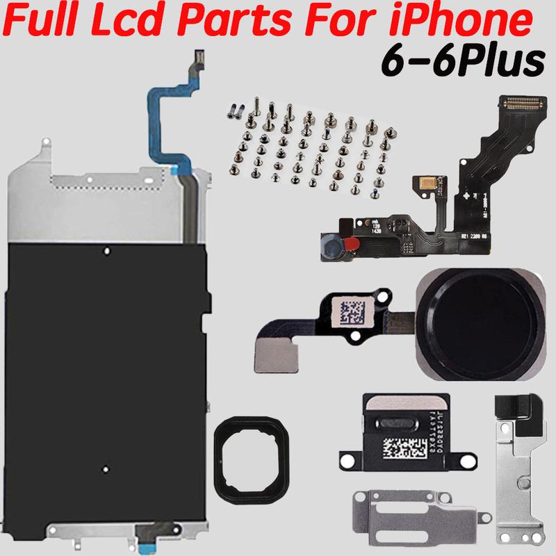 Full Set LCD Parts For iPhone 6 6P 6S 7 7P 8 Plus Front Camera Home Button Key Flex Cable Screen Metal Bracket With Full Screws