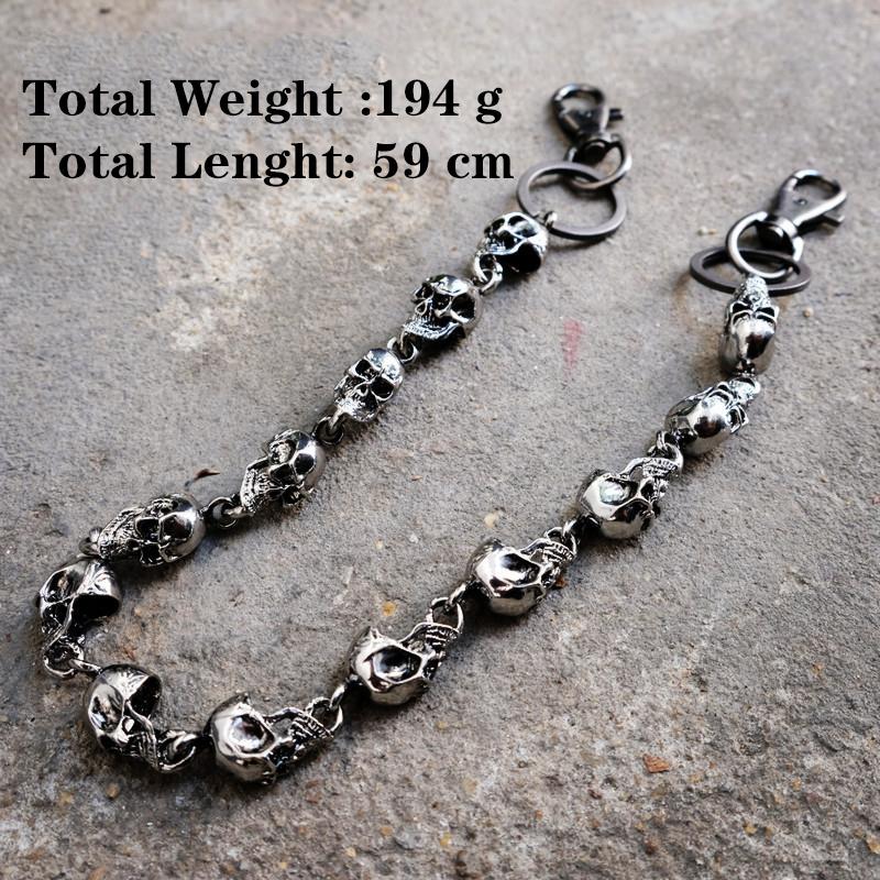 Men's Motorcyle KeyChain Jean Biker Wallet Belts Chain Skull Charm Gothic Rock Skull Pants Trousers Waist Key Men's  BL48