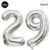 32inch Silver Number Foil Balloons Large Digit 0-9 Helium Globos Happy Birthday Party Decor Wedding Anniversary Graduation 2026