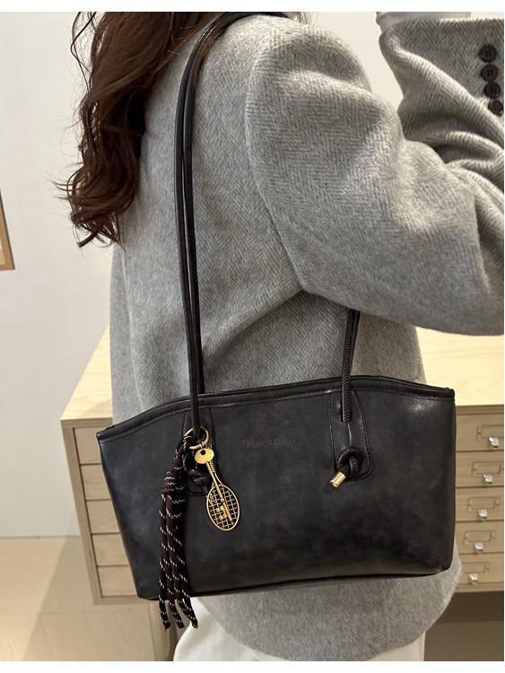 High-End Retro Large-Capacity Women's Tote Bag - 2025 Autumn/Winter Commuter Shoulder Handbag