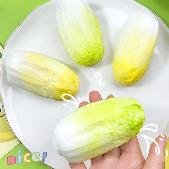 Fake Cabbage Stress Relief Toy, Anxiety Relieving Cabbage Squeeze Toy, Soft Stretchy Vegetable Fidget Toy, Portable Stress Ball Sensory Toy