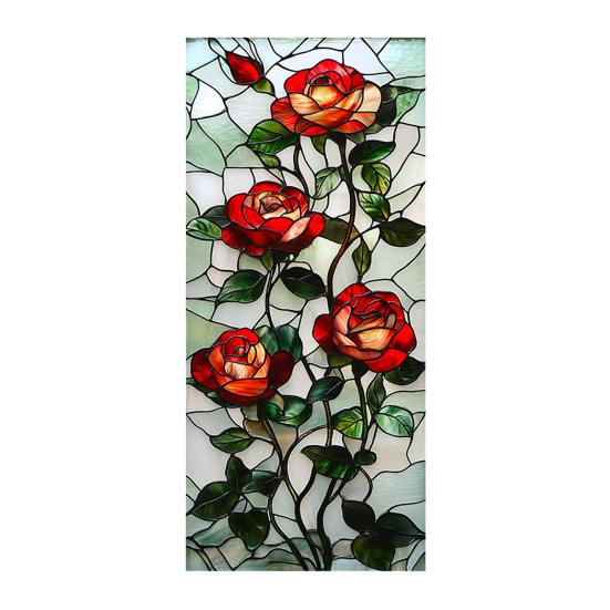 Декоративная пленка для окон с витражным цветочным узором, статическая наклейка на стекло, декоративная наклейка на стекло для стеклянных дверей и окон, блокирующая УФ-излучение, контролирующая тепло C