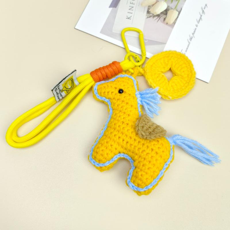 Handcrafted Wool Crochet Horse Keychain - Ideal for Bag Decoration or Event Gifts