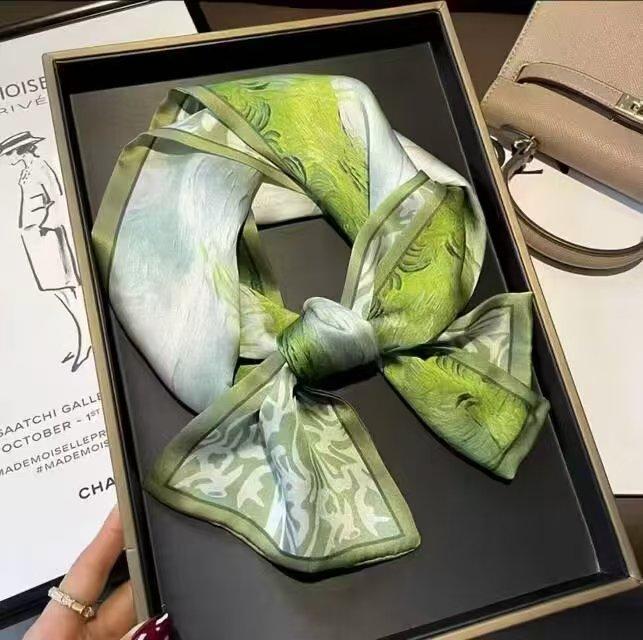 Big Brand Double-sided Printed Long Headband Silk Scarf Hin Scarf Ribbon Tie Bag Decoration Suit Scarf Waist Belt Multi Function