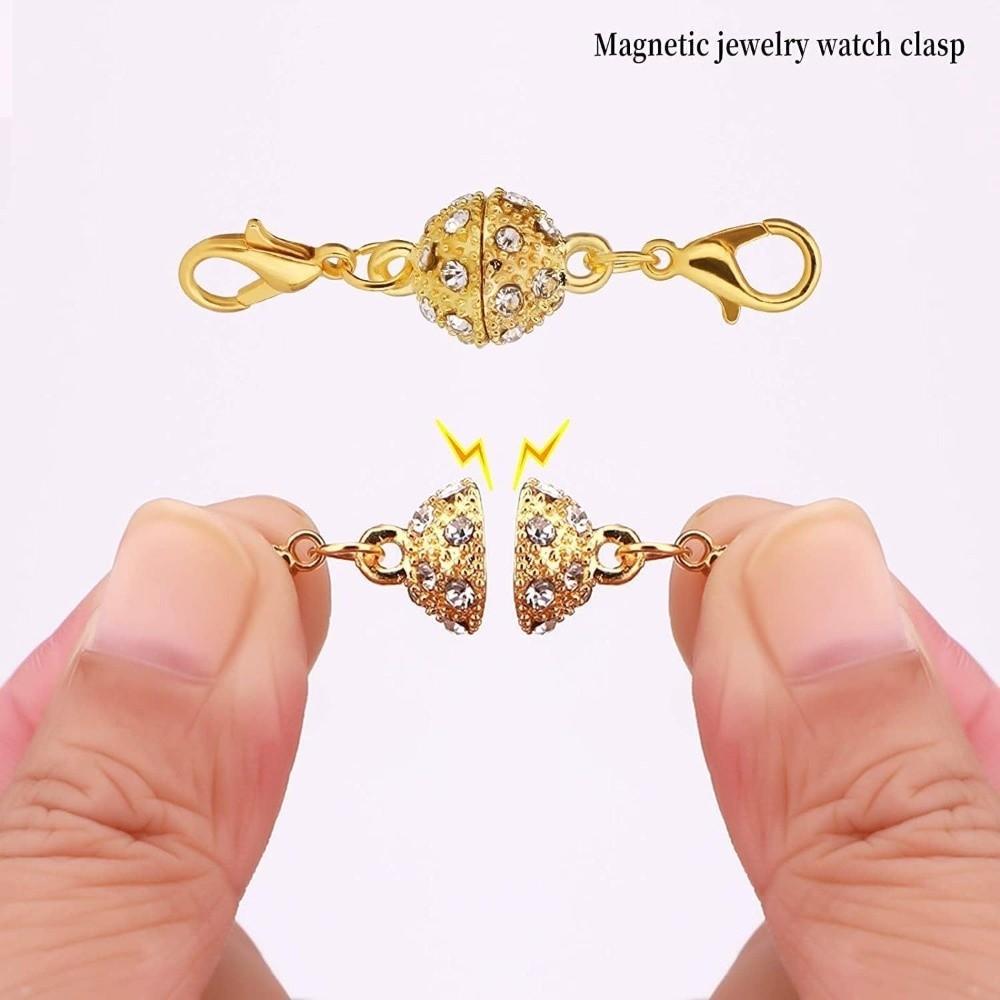 12pcs New Gold & Silver Magnet Connector Clasp Lobster Clasp DIY Clasps Jewelry Clasps Couple Necklaces