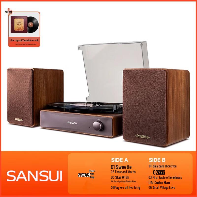 Shan Shui V31 Retro Bluetooth Vinyl Record Player with KTV Speaker