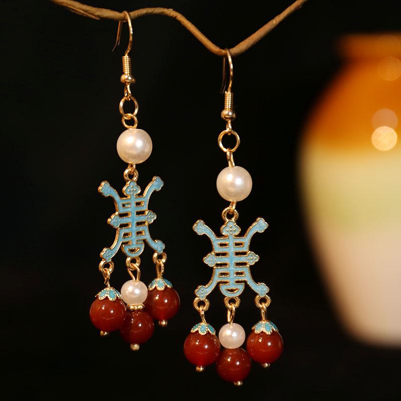Red Tassel Earrings: Hanfu & Cheongsam Wedding Jewelry
